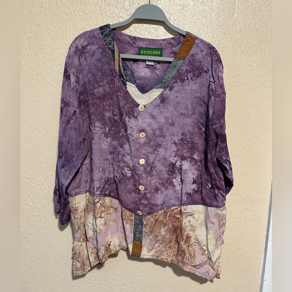 Kusnadi New‎ York Art to Wear Artisan Boho Top Size Large
